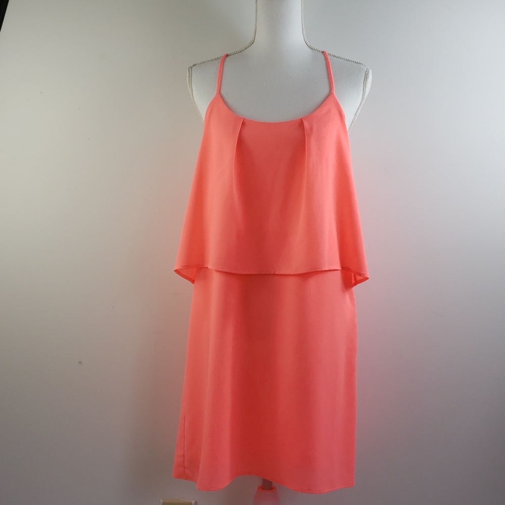 Everly | Peach Free Falling Ruffle Dress